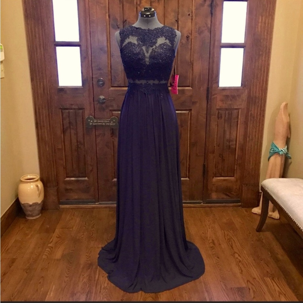 Jovani illusion beaded dress 2 NWT